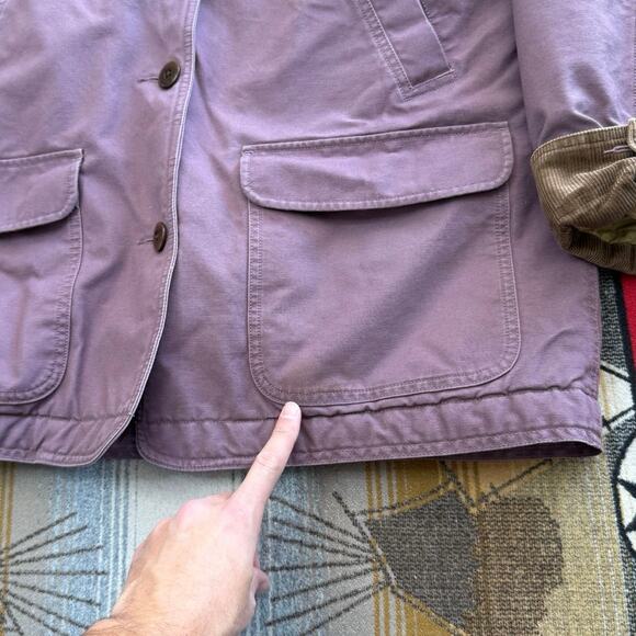 Vintage L.L. Bean Womens Barn Chore Coat Jacket Corduroy Purple XL Quilt Lined - Picture 8 of 11